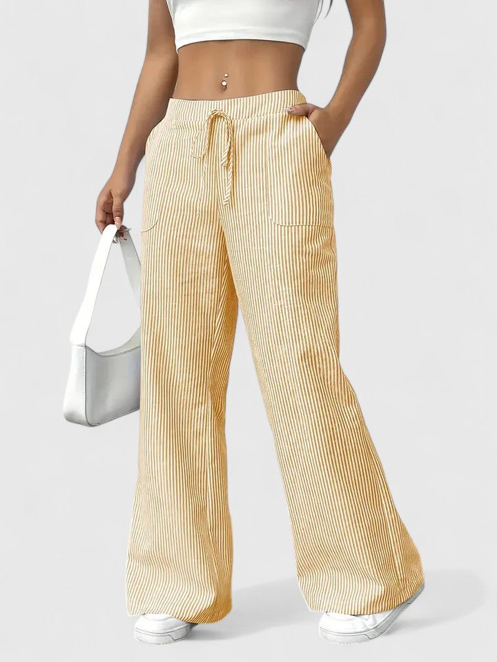 Roseline | Pantaloni da donna a righe con gamba larga