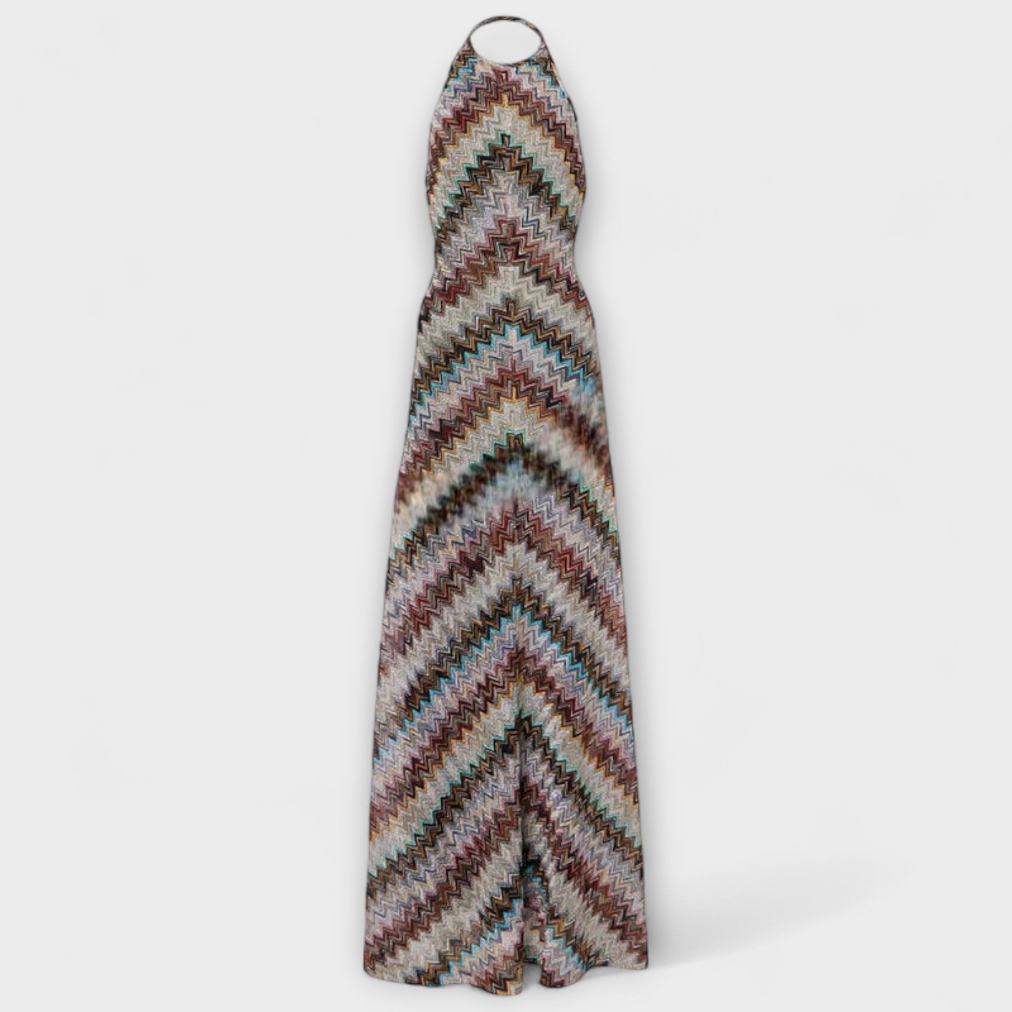 Dżesika | Abito Estivo Maxi Donna Halter a Chevron