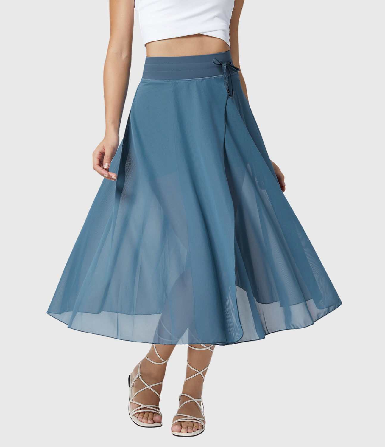 Lunara | Women's Elegant Midi Wrap Skirt, Airy