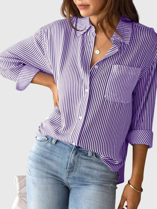 Zorella | Camicia Casual Donna a Righe con Laccio Frontale