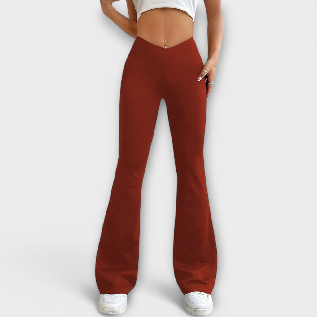 Noirelle | Pantaloni Donna Svasati in Tessuto Elastico