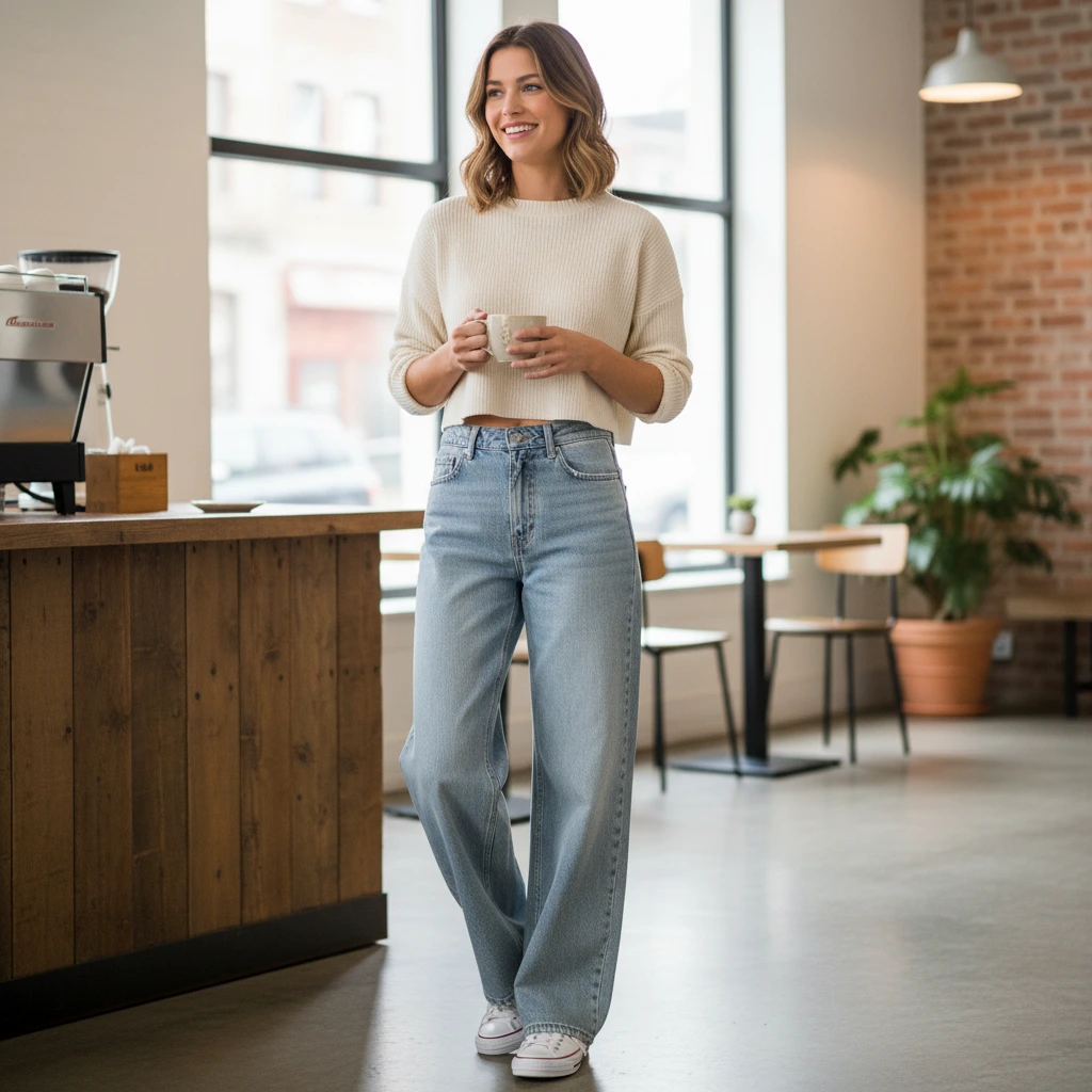 Vesira | Jeans donna azzurri con gamba dritta e vita alta