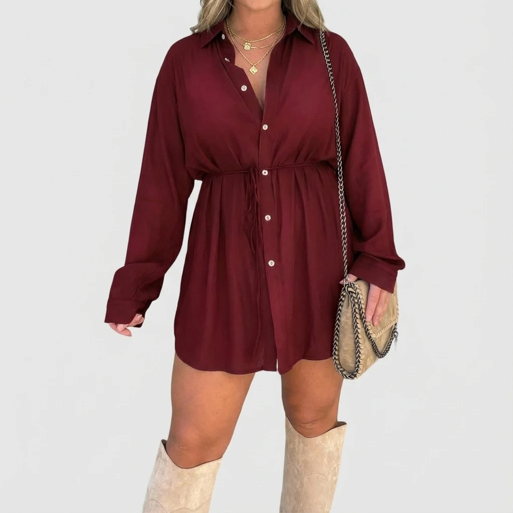 Milena | Abito camicia casual da donna mini con bottoni