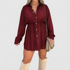 Milena | Abito camicia casual da donna mini con bottoni