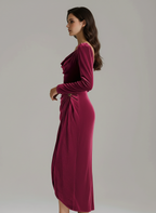 Giselle | Abito midi elegante da donna con arricciatura