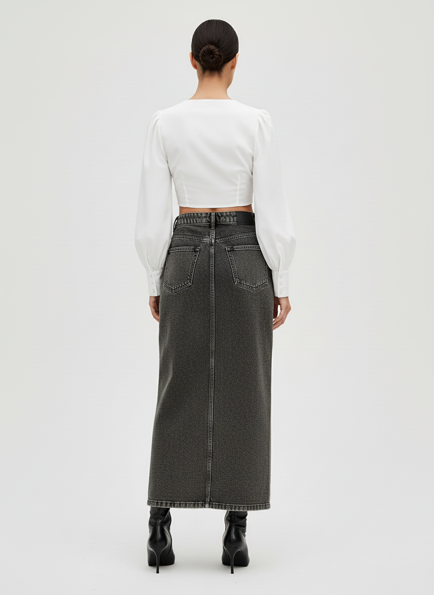 Brigitte | Gonna jeans maxi da donna a vita alta