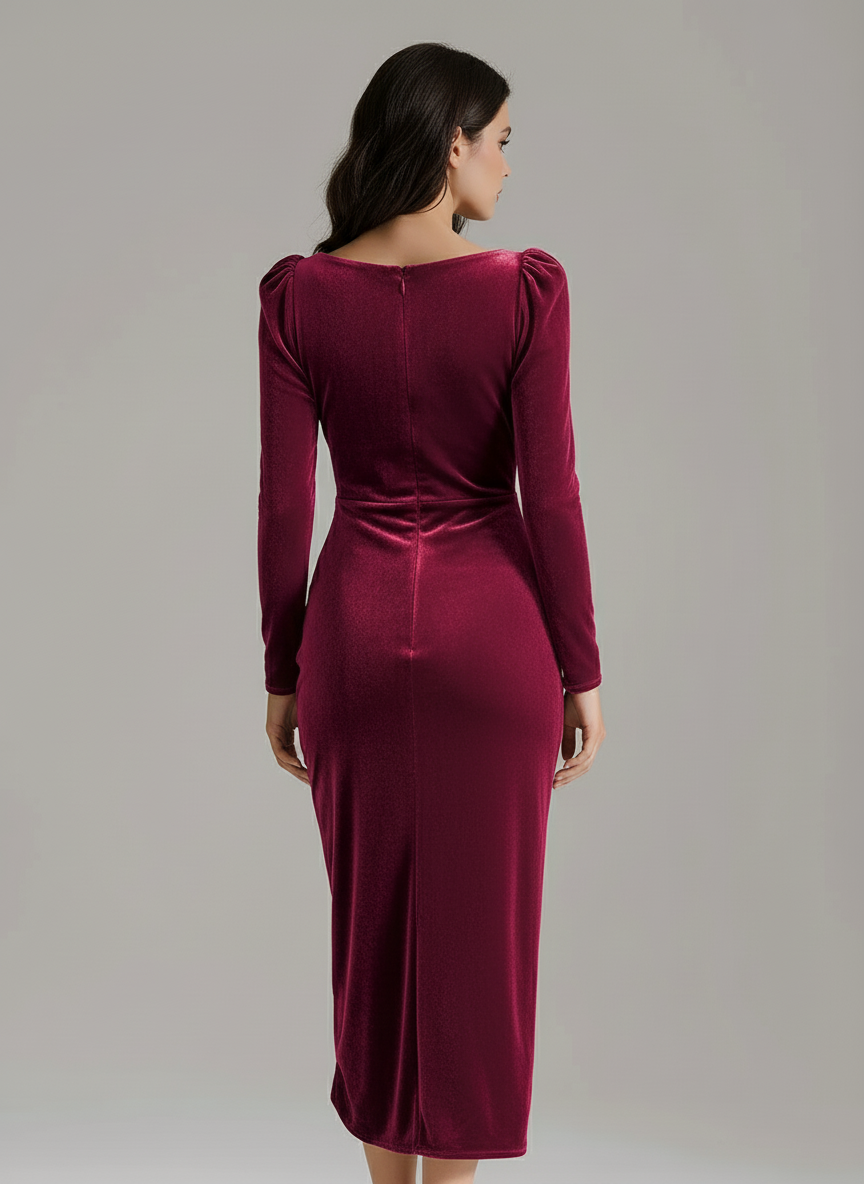 Giselle | Abito midi elegante da donna con arricciatura