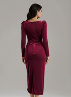 Giselle | Abito midi elegante da donna con arricciatura