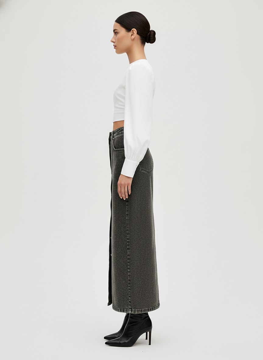 Brigitte | Gonna jeans maxi da donna a vita alta