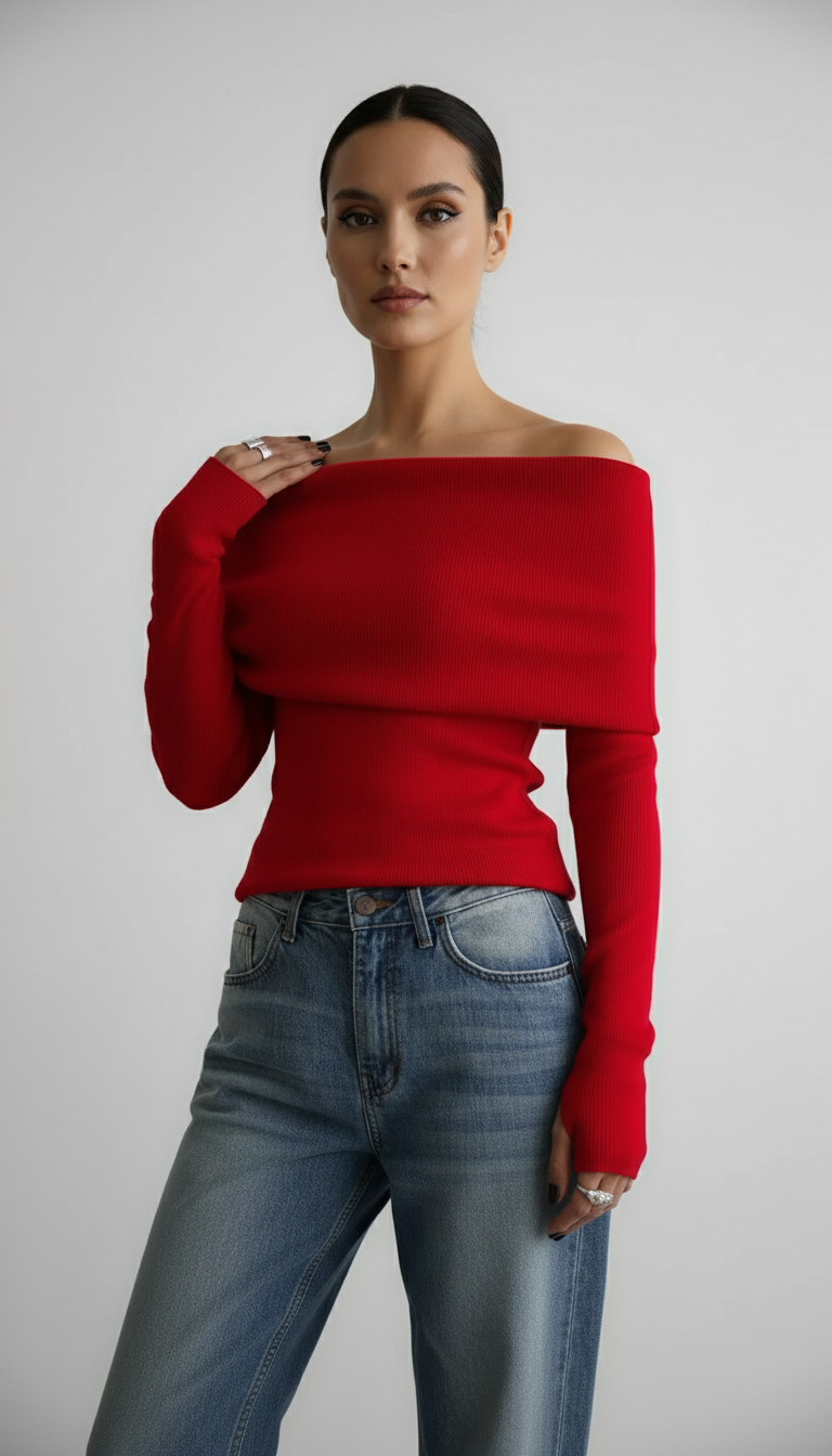 Odette | Women's sweater with exposed shoulders