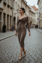 Authentieke outdoor foto velvet dress