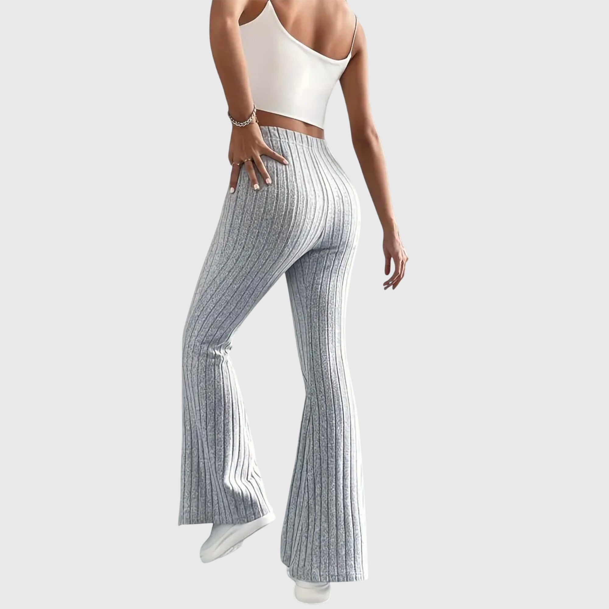 Selmira | Pantaloni casual a coste da donna a zampa d'elefante