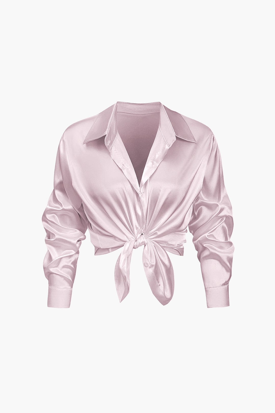 Dobrosława | Women's elegant satin shirt with long sleeves