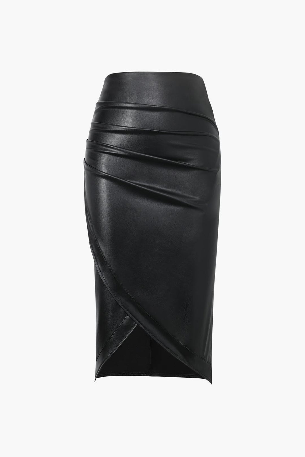 Vivienne | Damska Elegancka Spódnica Midi Z Ekoskóry