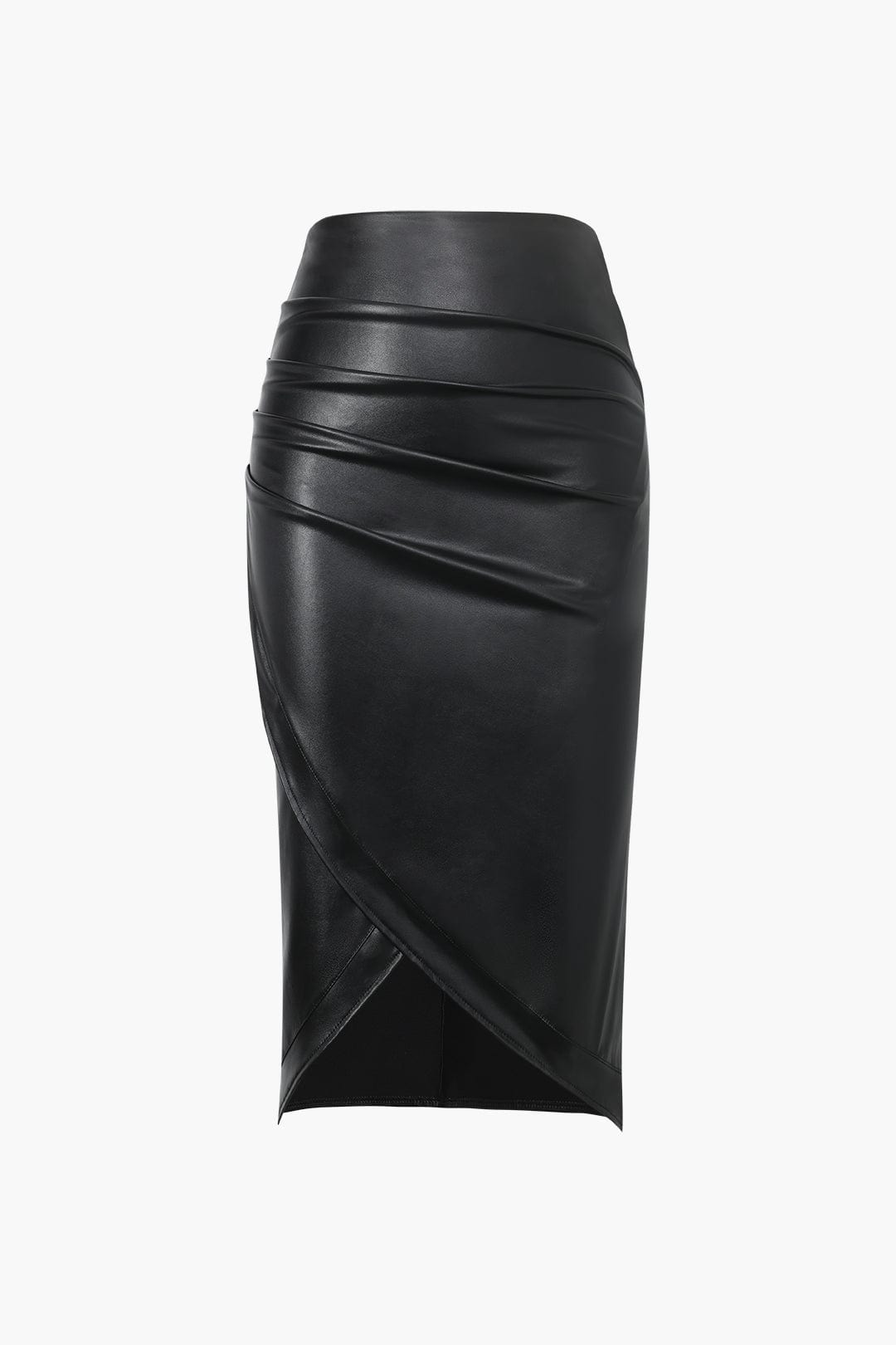 Vivienne | Damska Elegancka Spódnica Midi Z Ekoskóry