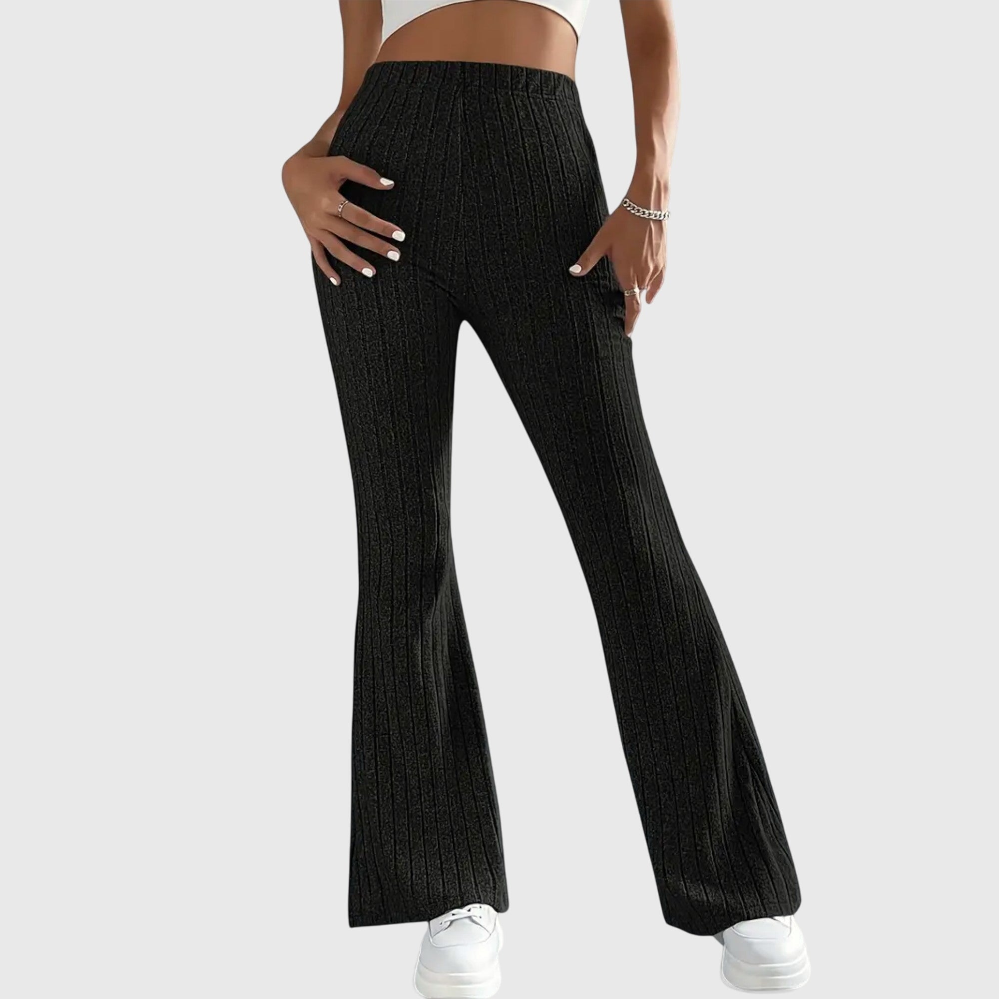 Selmira | Women's Casual Ribbed Flared Pants