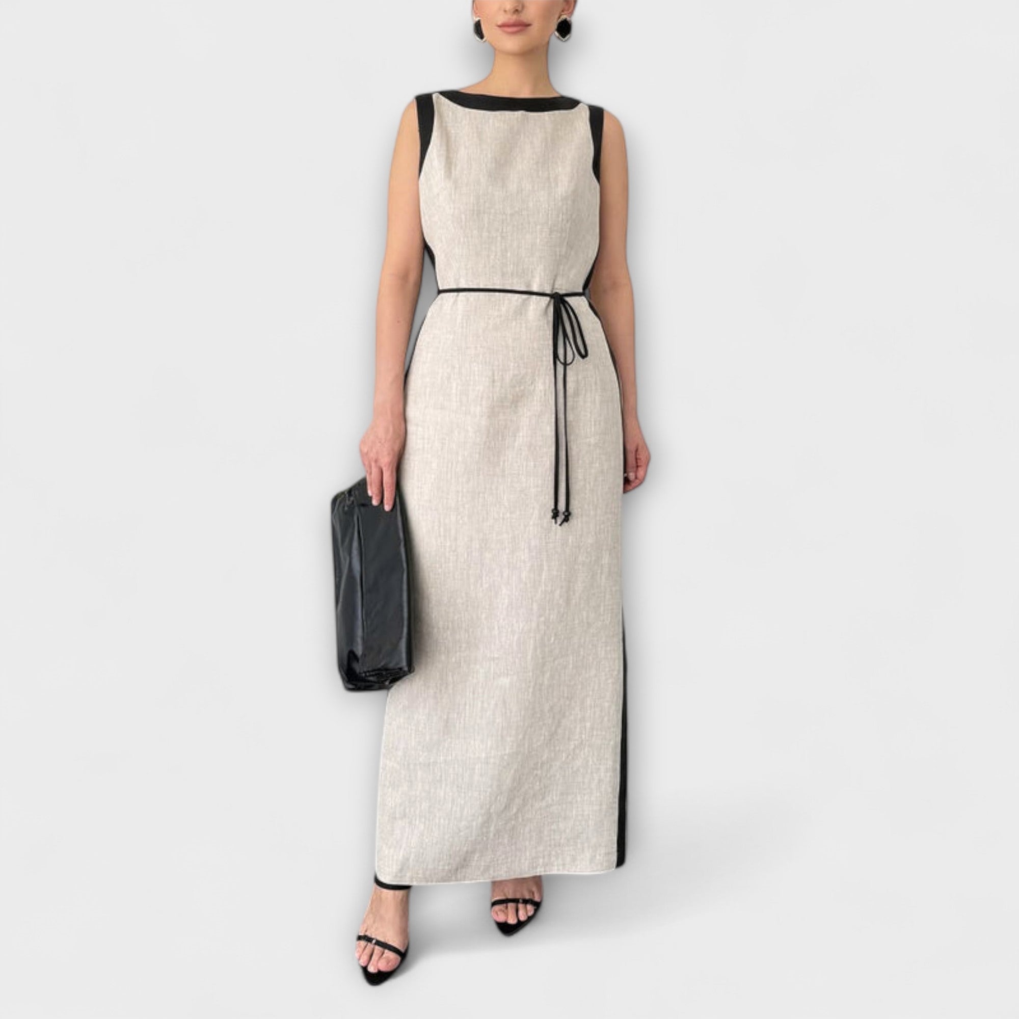 Anna | Abito Maxi Casual da Donna senza Maniche con Cintura