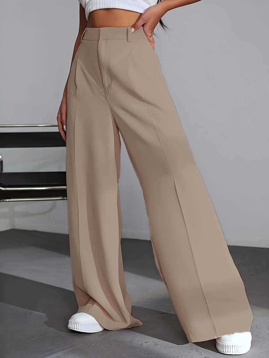 Calviera | Pantaloni Eleganti da Donna con Vita Alta e Gamba Larga