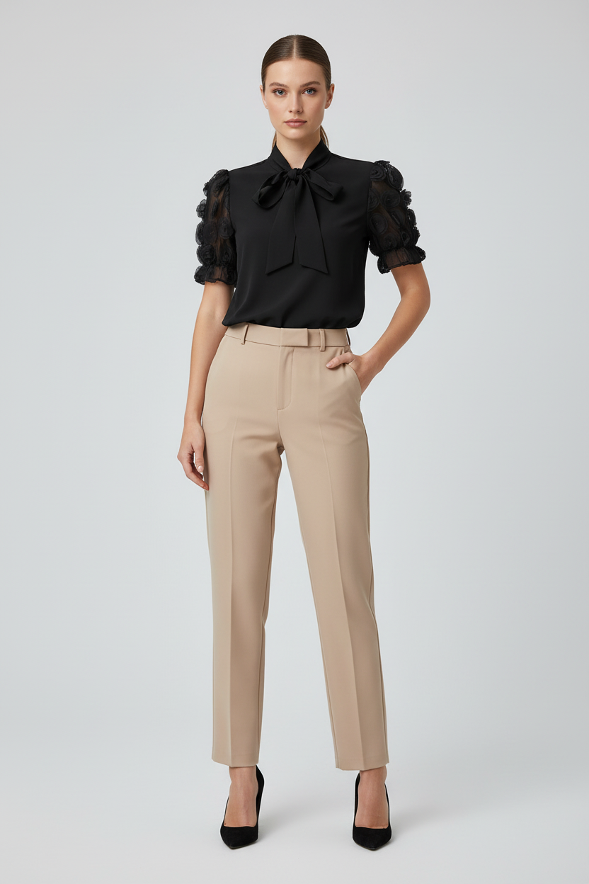 Black blouse studio shot