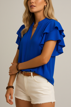 Blauwe blouse