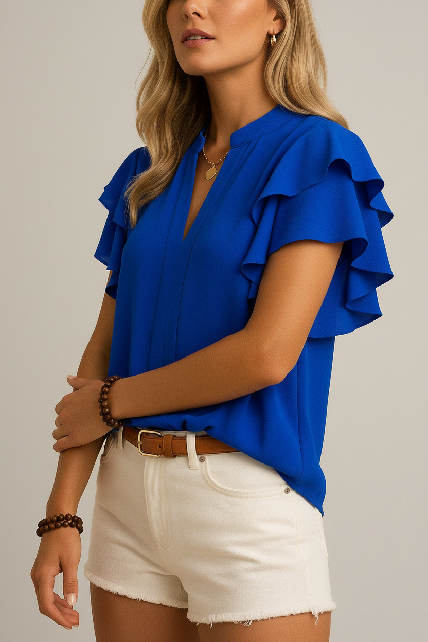 Blauwe blouse