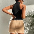 Yasmin | Top donna halter con scollo incrociato