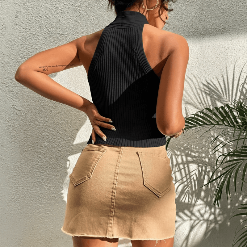 Yasmin | Top donna halter con scollo incrociato
