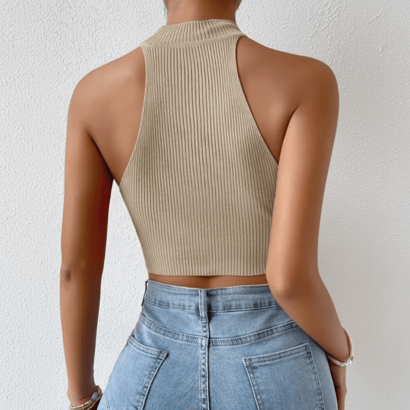 Eloriah | Top estivo a coste da donna con collo alto e halter
