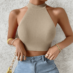Eloriah | Top estivo a coste da donna con collo alto e halter