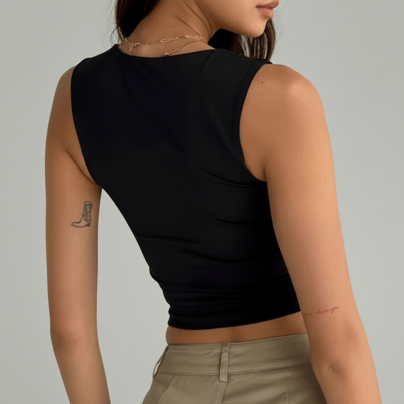 Nadira | Top donna senza maniche con spalline larghe