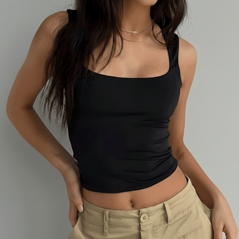 Nadira | Top donna senza maniche con spalline larghe