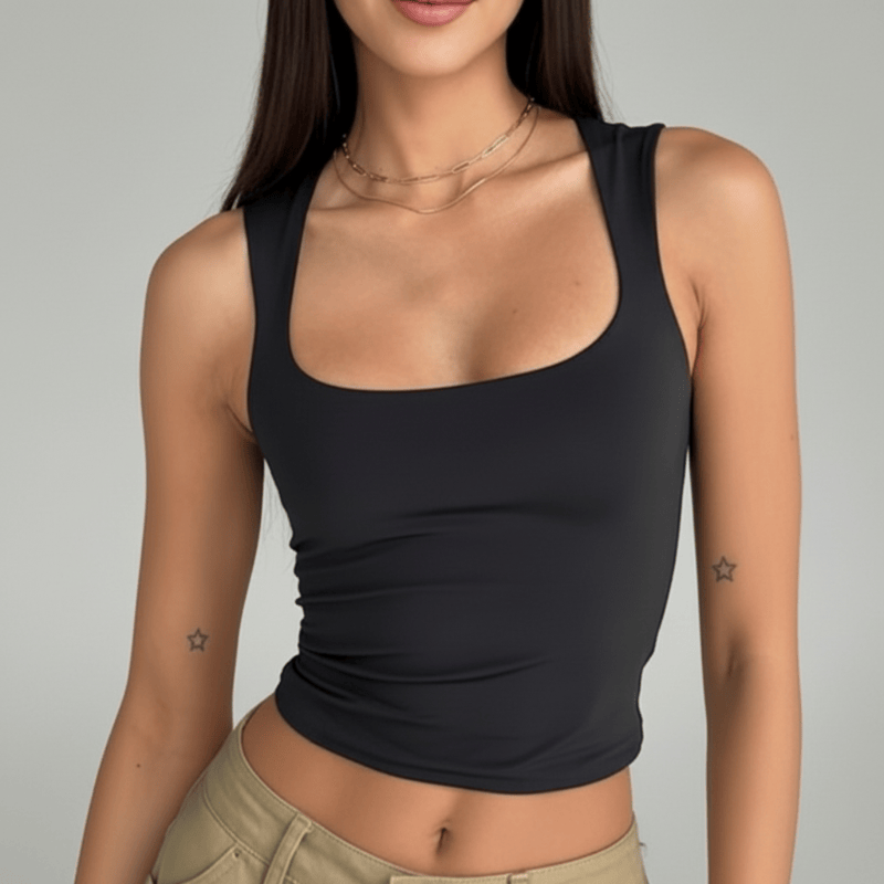 Nadira | Top donna senza maniche con spalline larghe