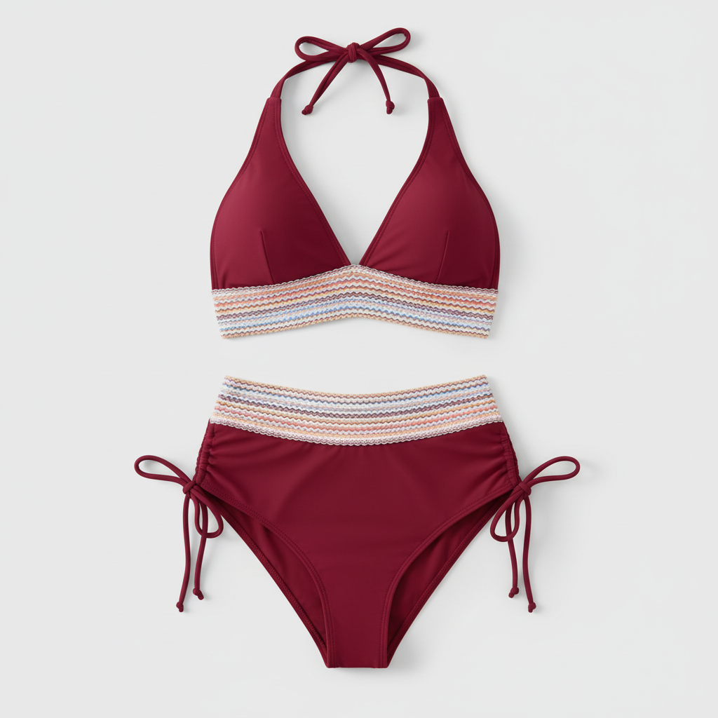 Burgundy zigzag product