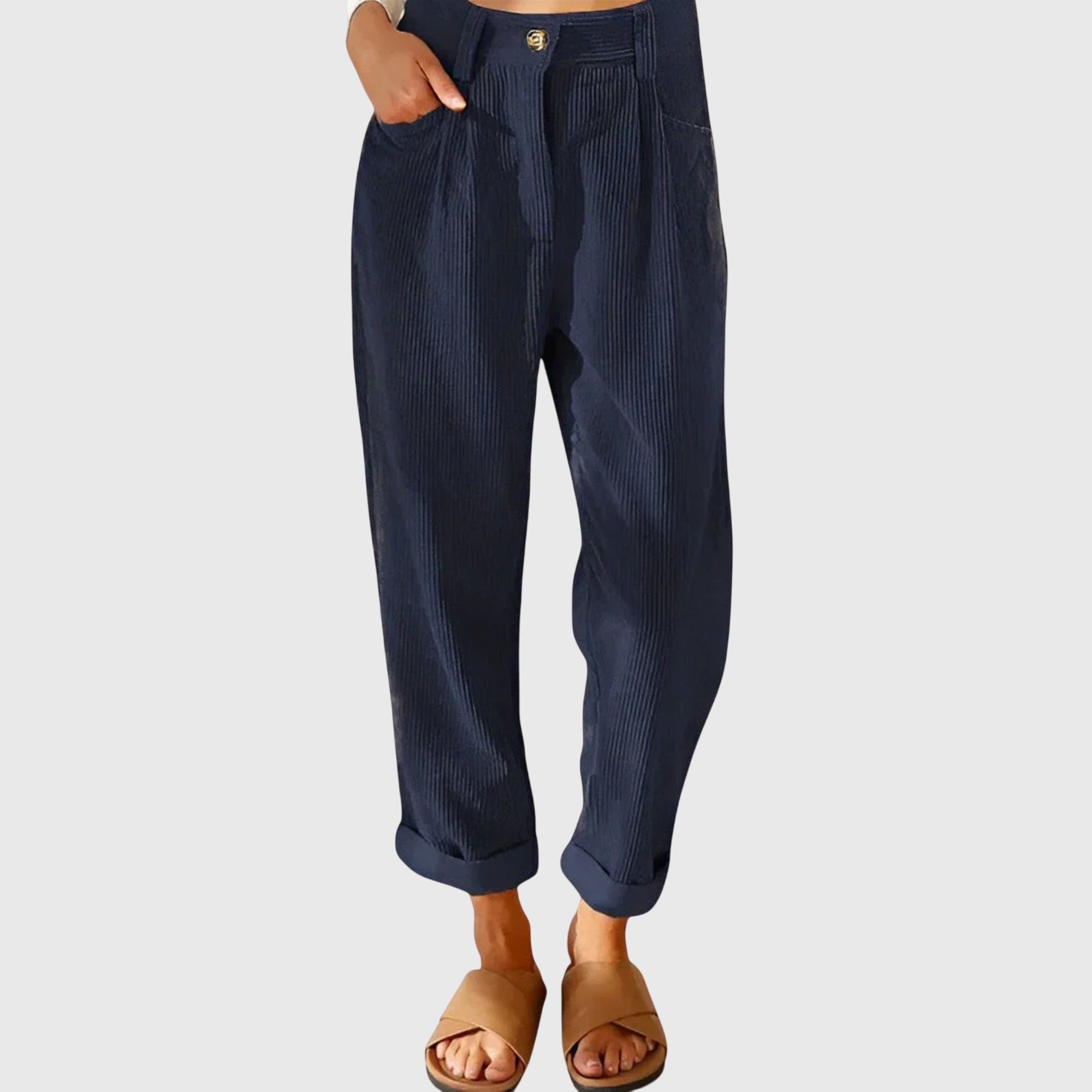 Elowen | Women's High-Waisted Corduroy Pants