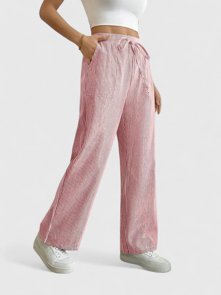 Roseline | Pantaloni da donna a righe con gamba larga