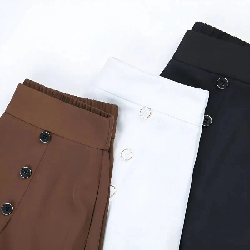 Calèna | Eleganti Pantaloni Palazzo Larghi a Vita Alta