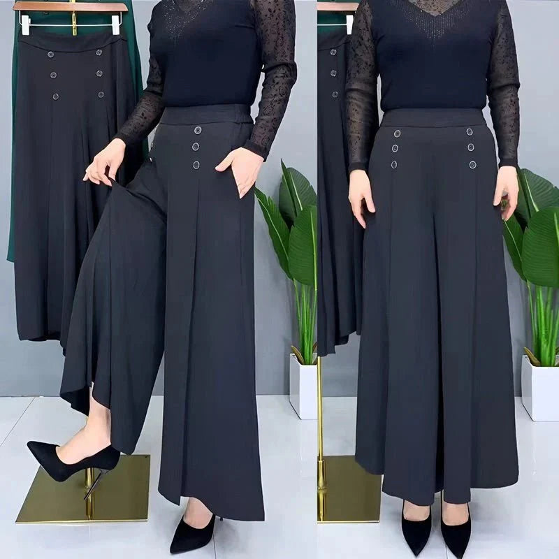 Calèna | Elegant Wide-Leg Palazzo Pants with High Waist