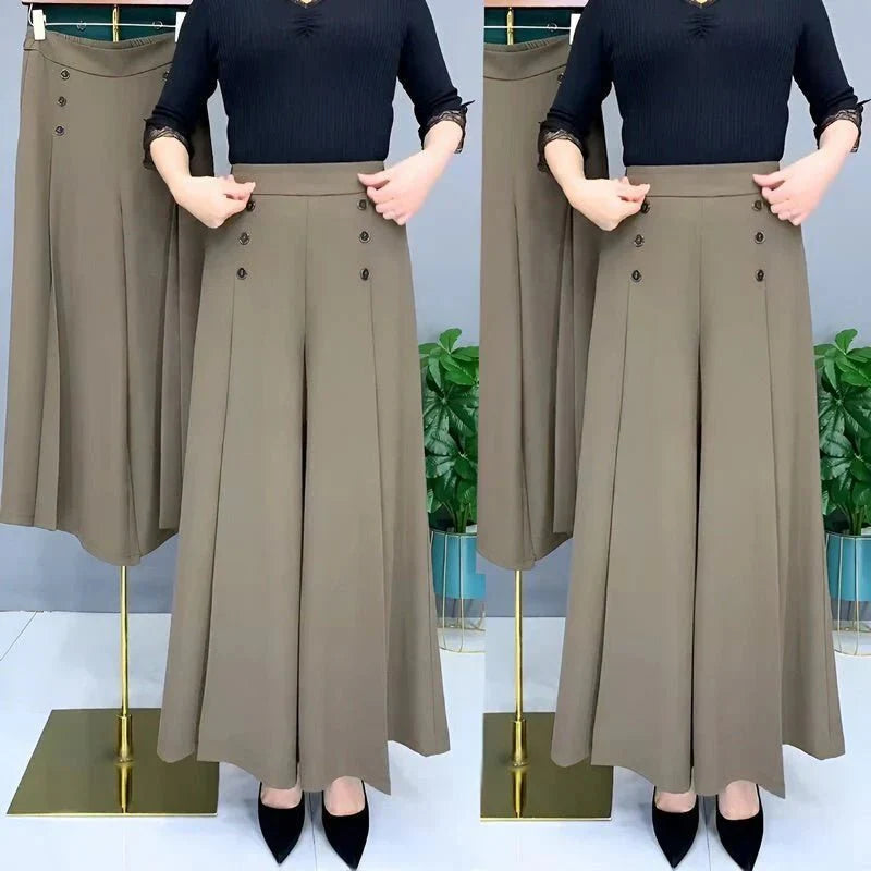 Calèna | Elegant Wide-Leg Palazzo Pants with High Waist