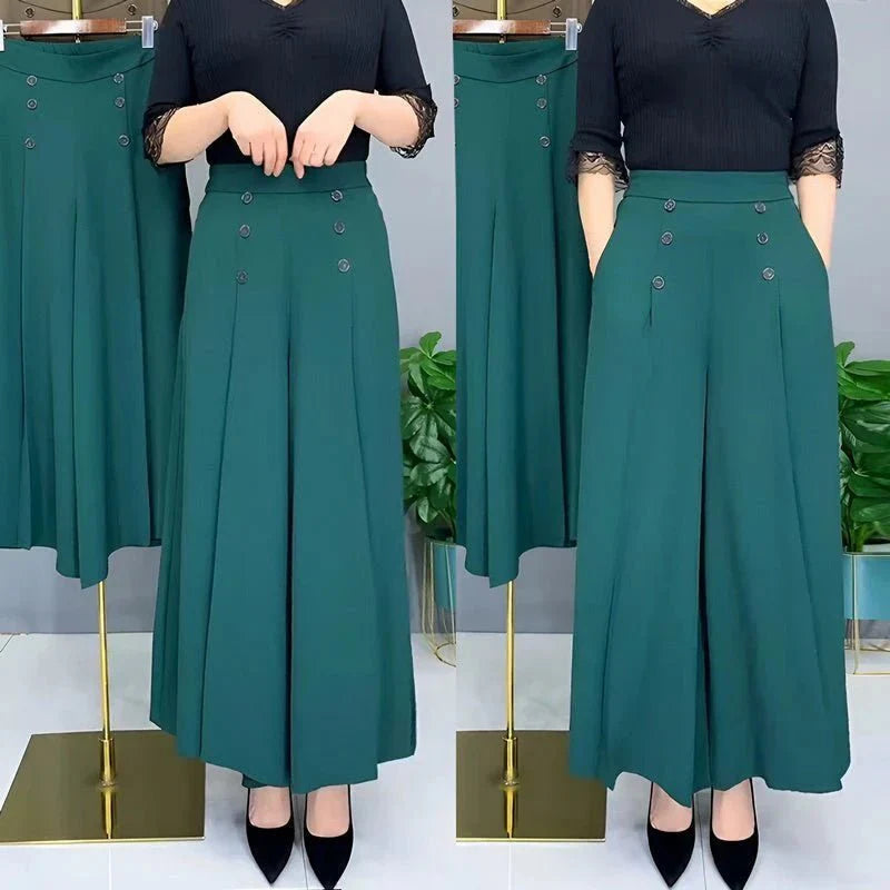Calèna | Elegant Wide-Leg Palazzo Pants with High Waist
