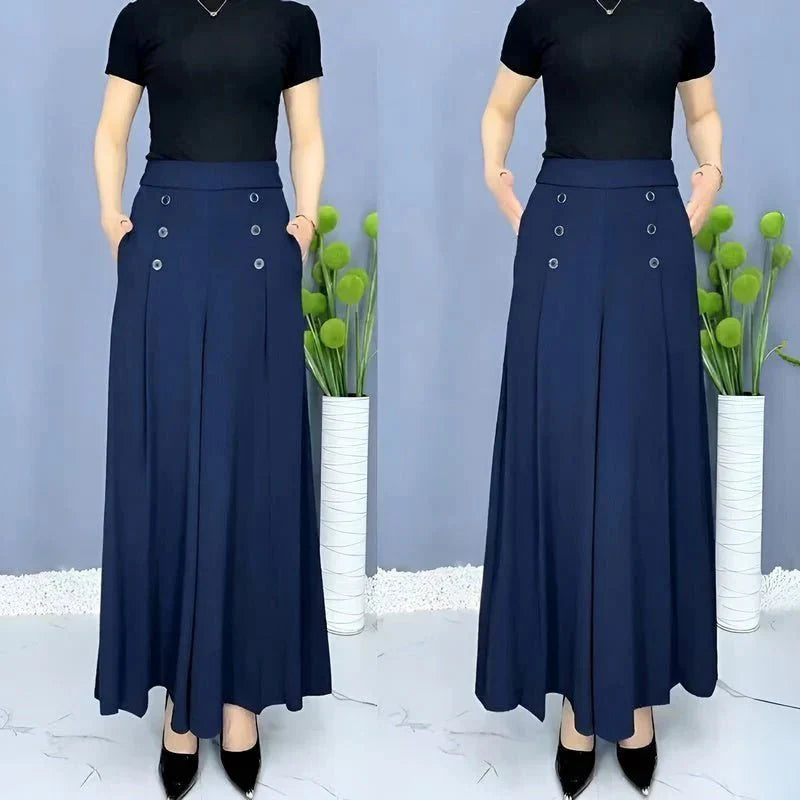 Calèna | Elegant Wide-Leg Palazzo Pants with High Waist
