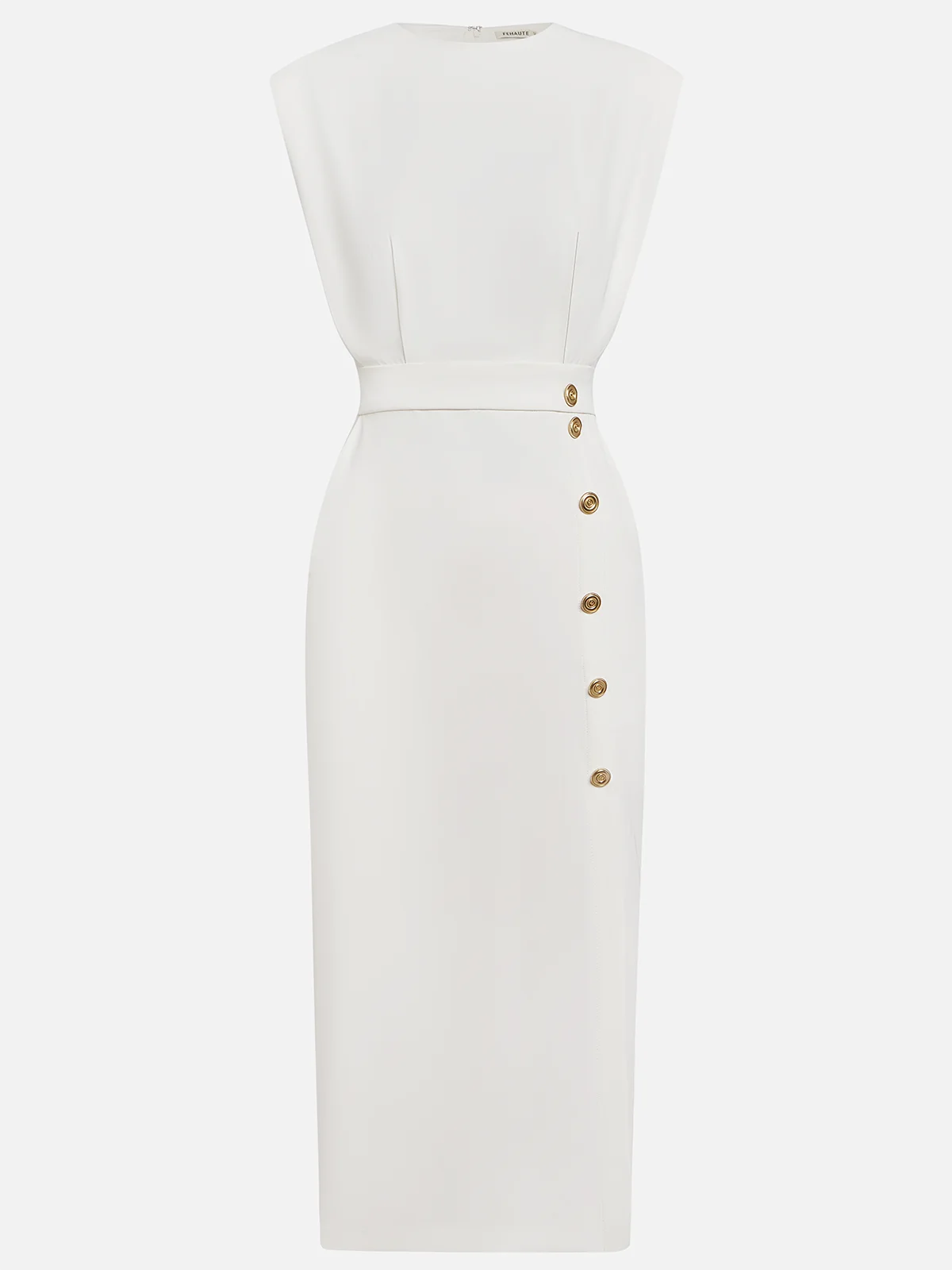 Larysa | Elegancka damska sukienka midi z rozcięciem