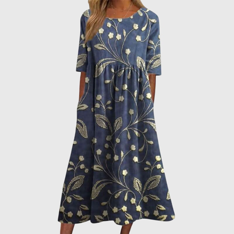 Adeline | Abito midi da donna con motivo floreale e taglio ampio