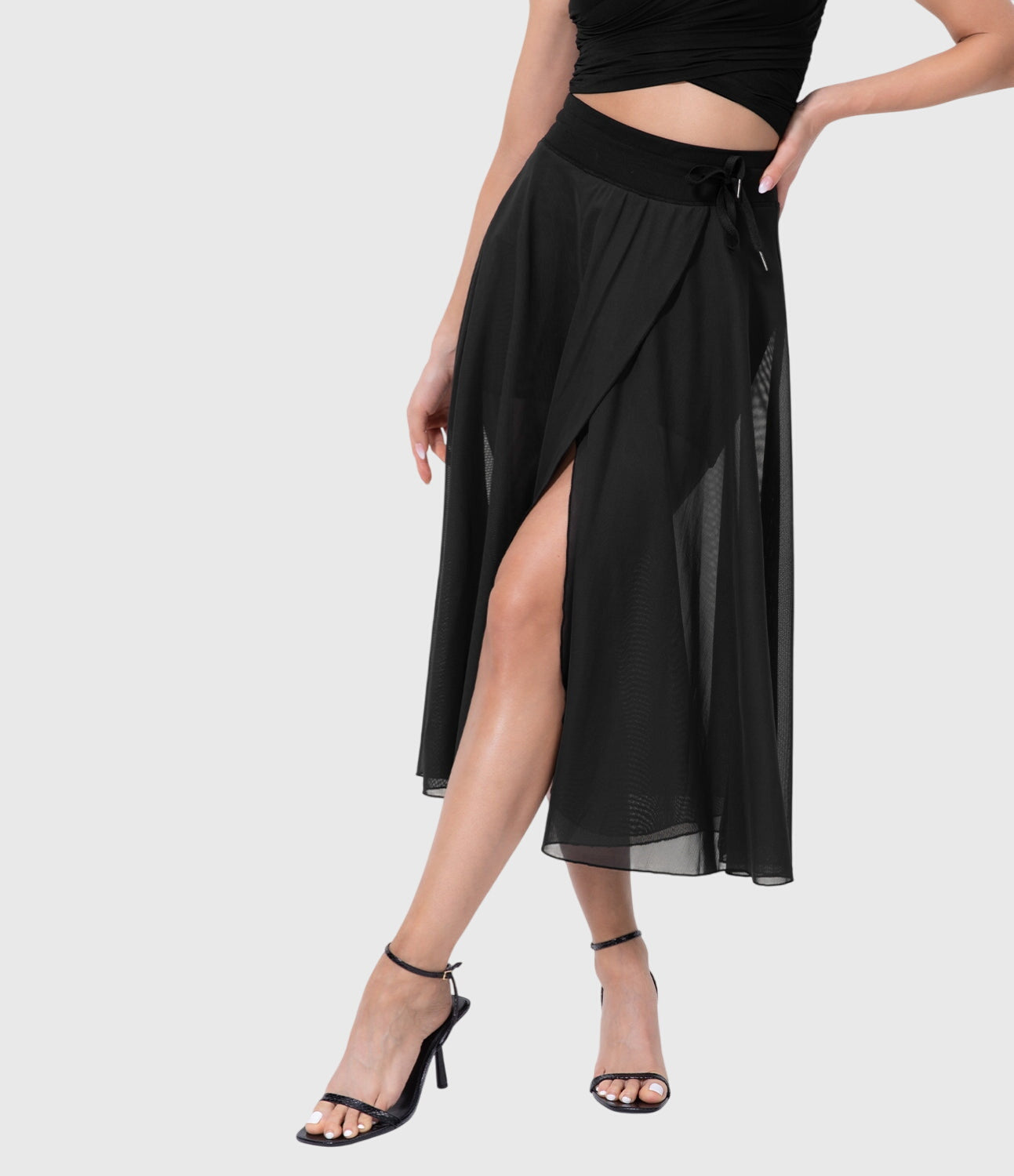 Aquarelle | Gonna Midi Femminile Leggera con Laccio in Vita