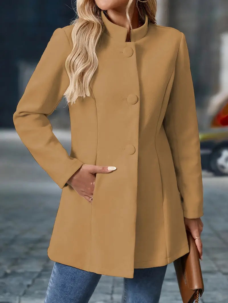 Isabella | Elegante cappotto da donna con bottoni e taglio aderente