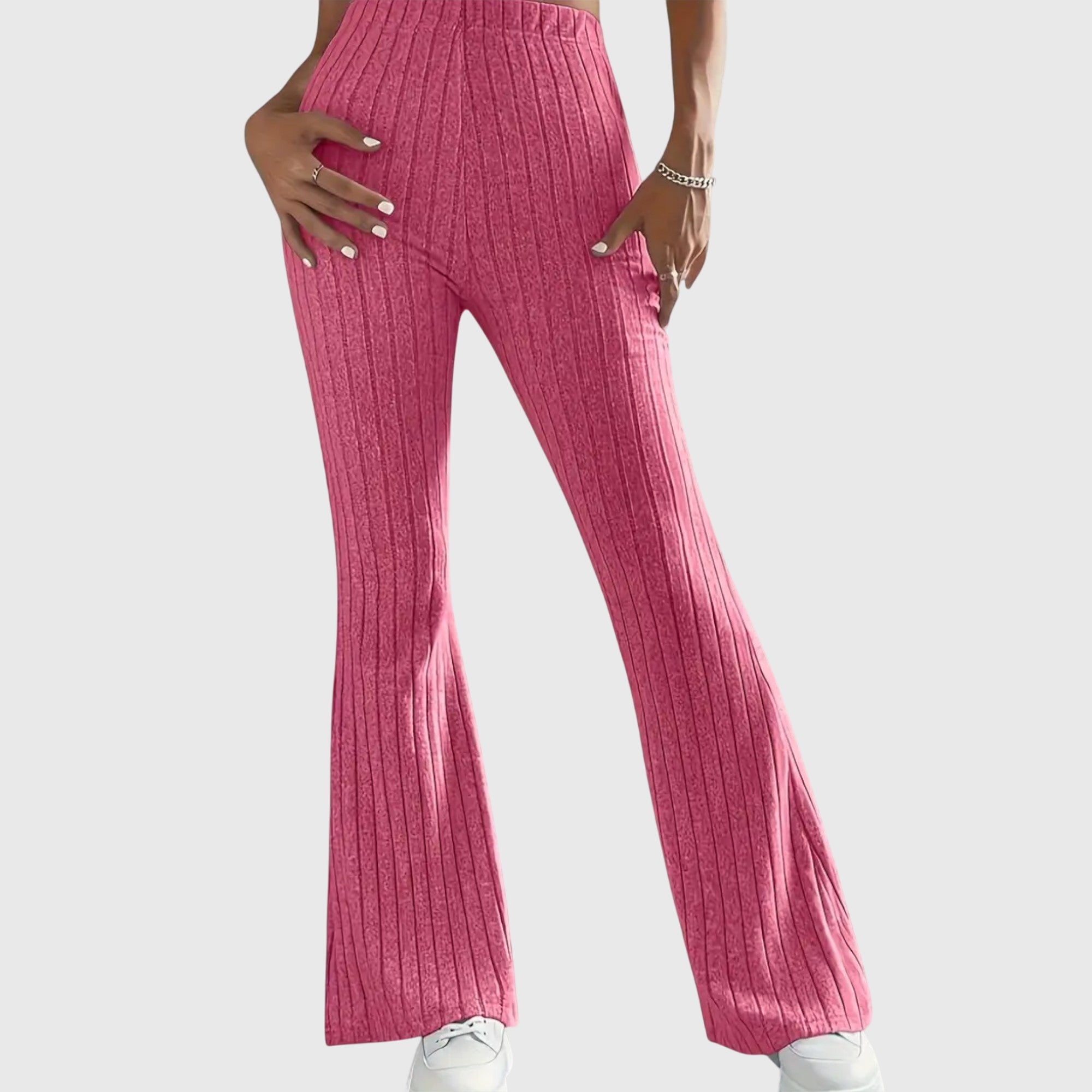 Selmira | Women's Casual Ribbed Flared Pants