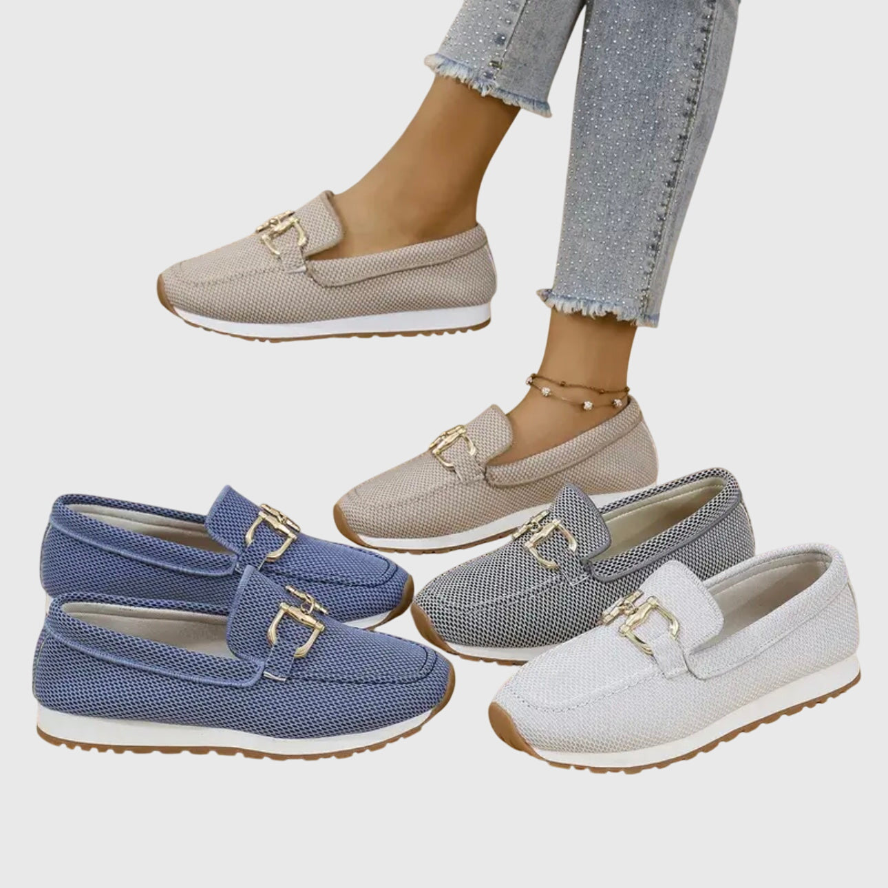 Orvella | Mocassini casual leggeri da donna con fibbia