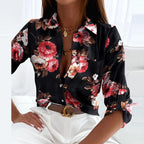 Monika | Camicia da donna con motivi e scollo a V