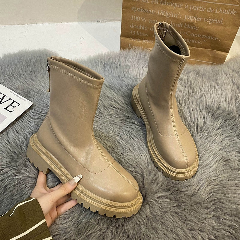 Norevia | Stivaletti Minimalisti da Donna alla Caviglia Casual