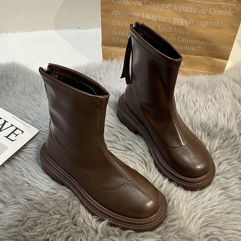 Norevia | Stivaletti Minimalisti da Donna alla Caviglia Casual