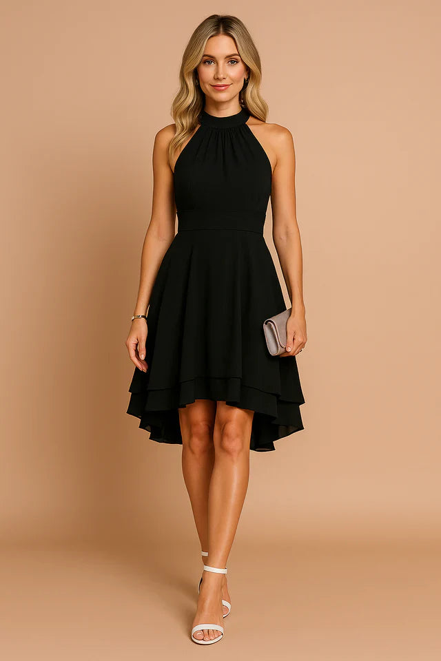 Elmara | Women's Halter Flared Midi Dress